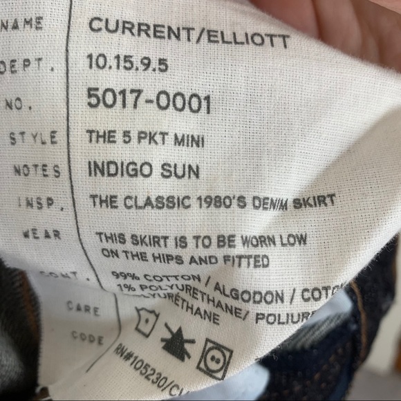 CURRENT/ELLIOTT 5 Pocket Denim Mini Skirt Indigo Sun Size 26 Y2K Retro - Picture 6 of 8